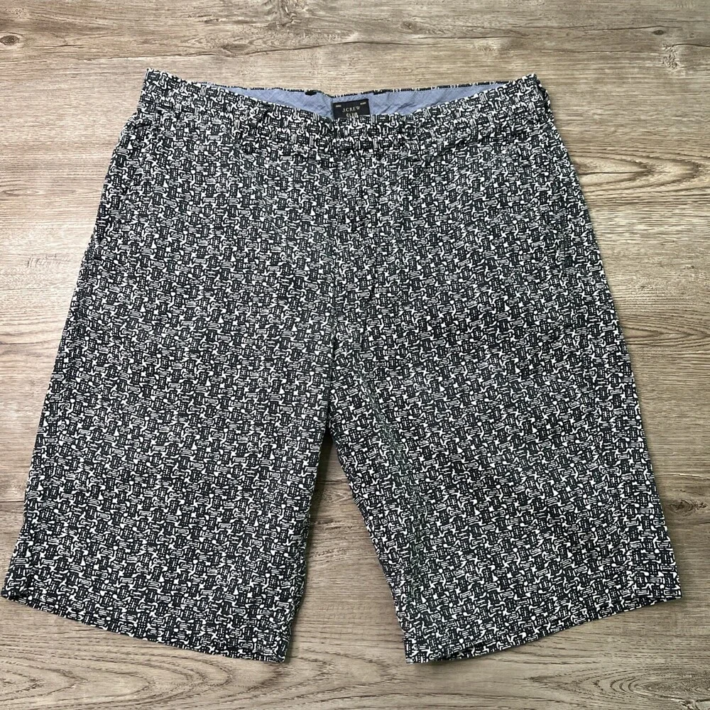 J Crew Club Chino Shorts Mens‎ 31 Black Pattern 10.5